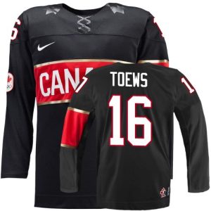 Olympic Hockey Team Canada #16 Jonathan Toews Authentic Schwarz 3rd 2014